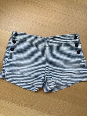 AG Adriano Goldschmied Nautical Denim Jean Striped The Sailor Shorts MEASURED